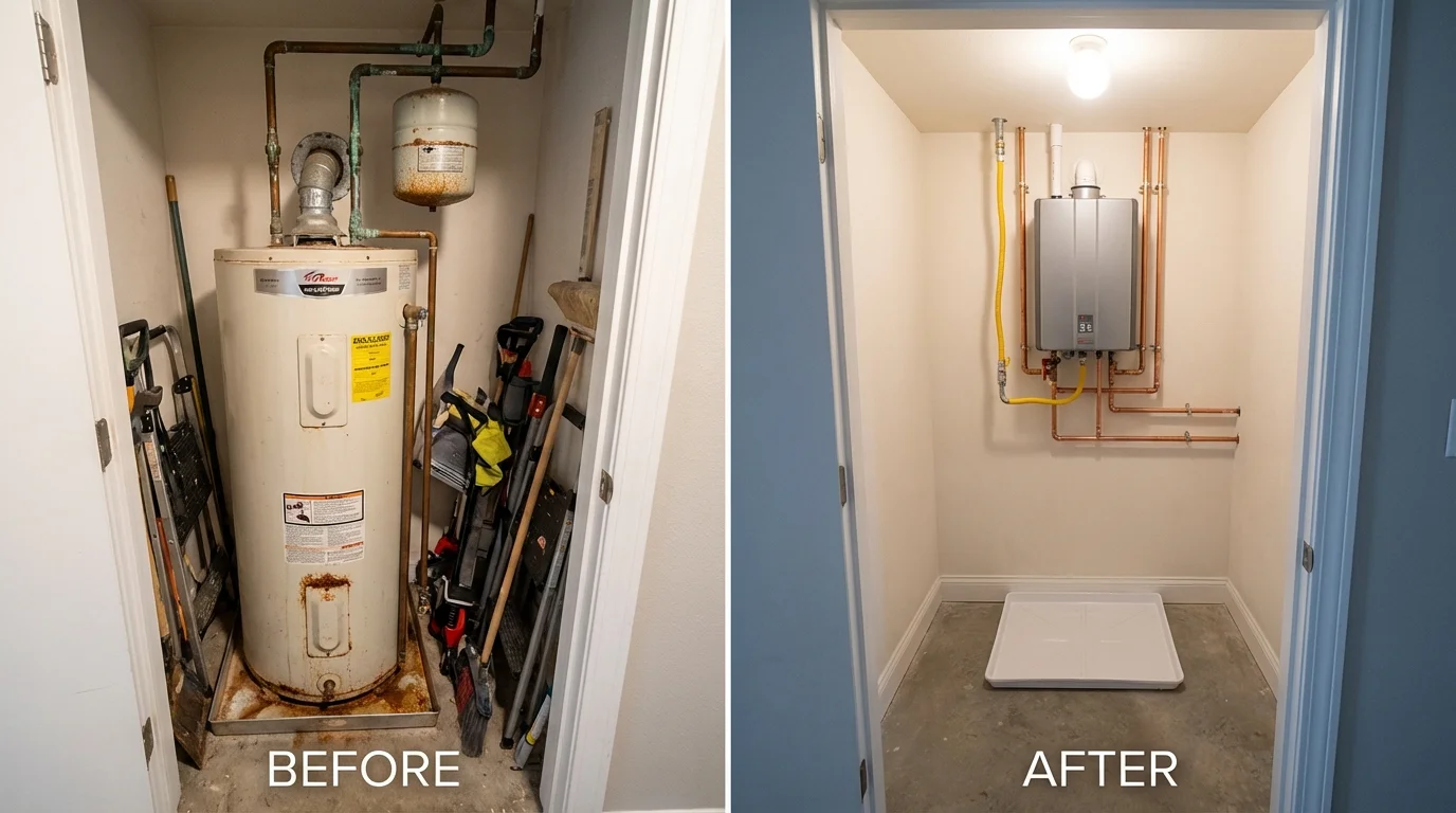 Tank water heater versus wall-mounted tankless unit comparison for Woodstock, NY homeowners